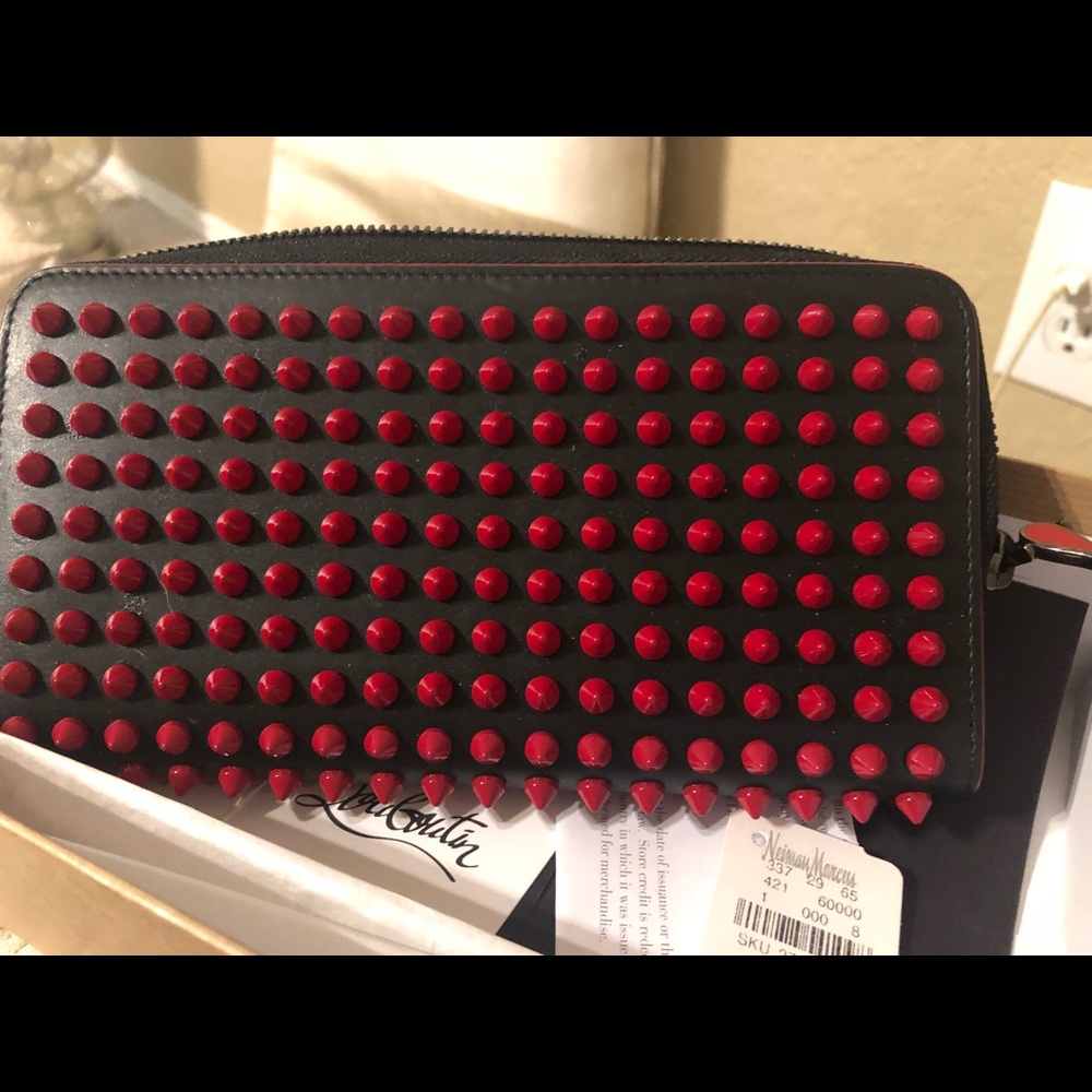 Red/black loubouton wallet